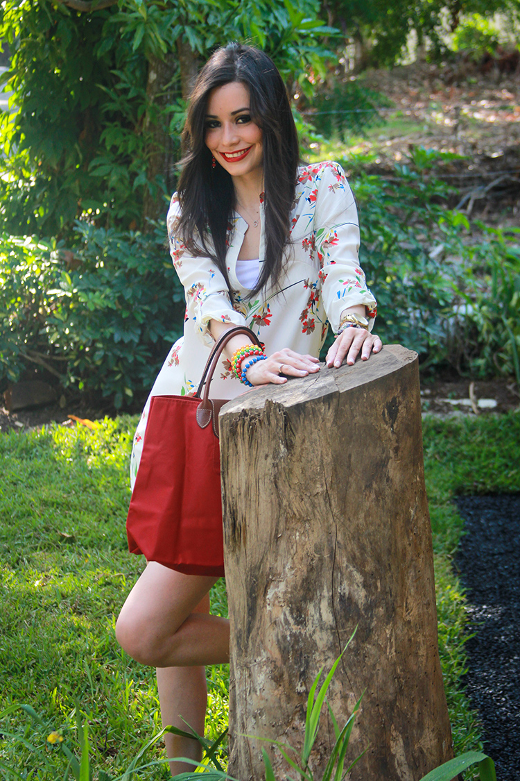Floral Print Tunic & Red by Sonia Valdés