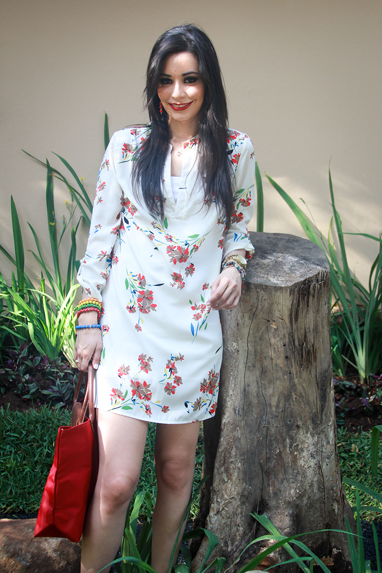 Floral Print Tunic & Red by Sonia Valdés
