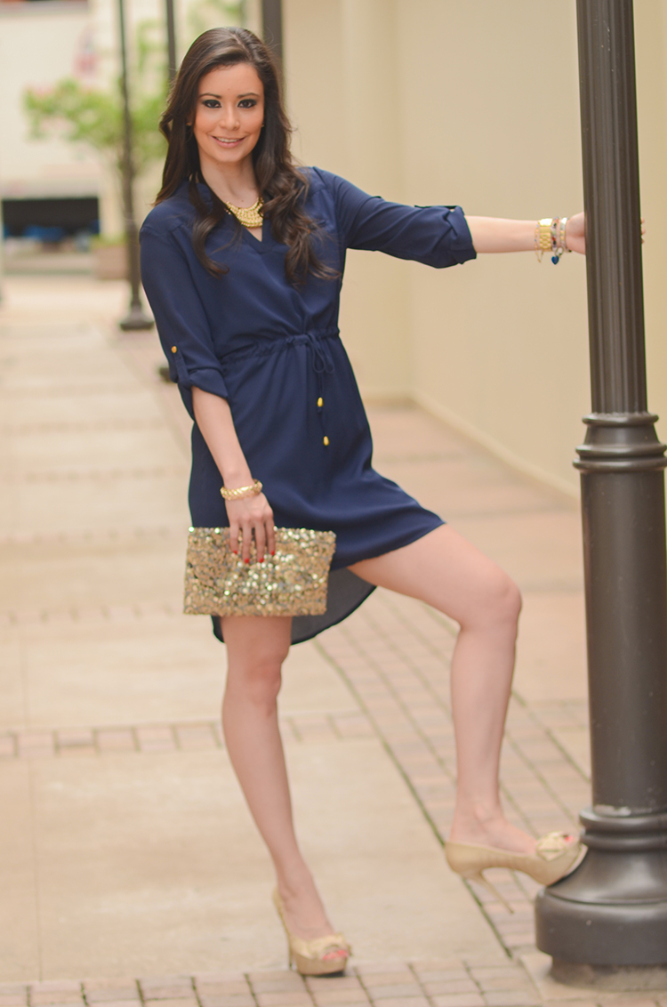 Fashion - Navy Blue Tunic Dress by Sonia Valdés